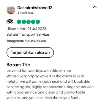 Batam van rental